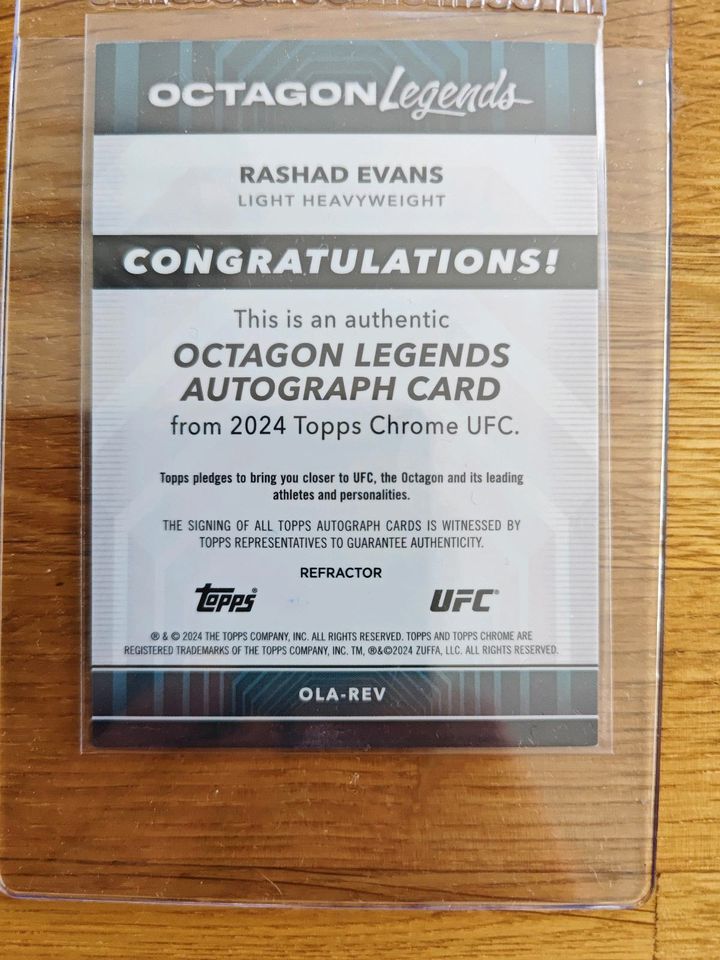 Rashad Evans Autogrammkarte /150 Topps Chrome Karte in Tholey