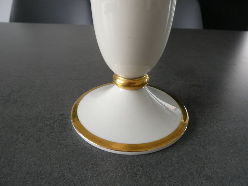 Nachlass Rosenthal Vase elfenbeinfarben Goldverzierung 26 cm in Mitterteich