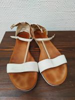 Sommer Sandalen Boho Plateau weiß gold Riemchen Sachsen-Anhalt - Halle Vorschau