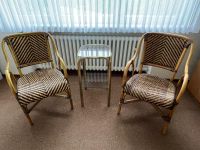 2 Rattan-Stühle mit Armlehnen, schwarz-braun, mit Bambus-Getell Rheinland-Pfalz - Kottenborn Vorschau