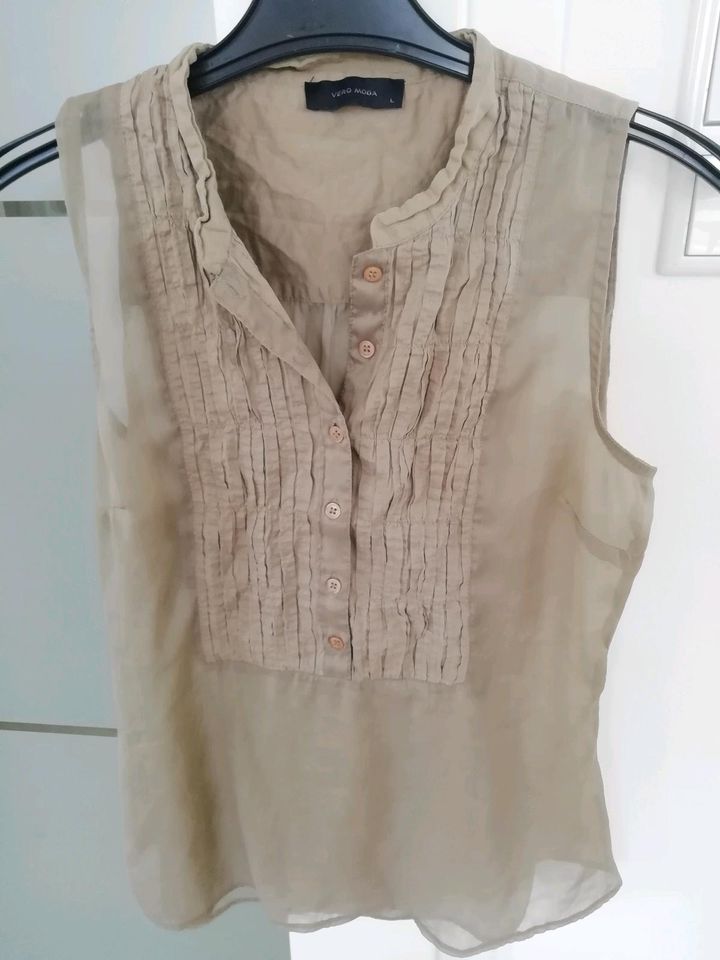 Shirt/Bluse transparent ohne Ärmel, beige in Olching