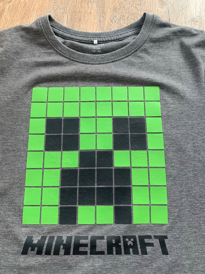 Name it Minecraft T Shirt grau grün 158-164 in Köln