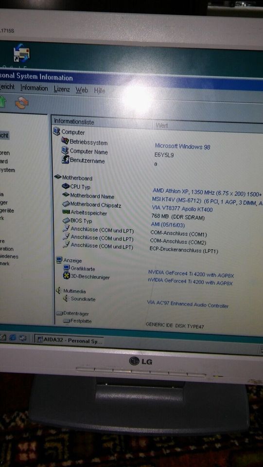 Dos / Windows 98 Retro PC AMD Athlon Geforce 4200TI Vintage Deskt in Dortmund
