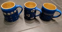 3 Tassen Ton Keramik blau mit Muster Mecklenburg-Vorpommern - Stralsund Vorschau