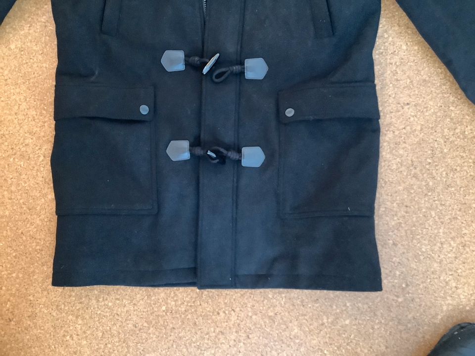 Mantel mit Kapuze Herren (Duffel Coat Style) Größe 54 schwarz in Eibau-Walddorf