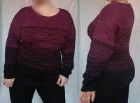 H&M Strick-Pullover mit weinrot burgunder Streifen Farbverlauf M Leipzig - Anger-Crottendorf Vorschau