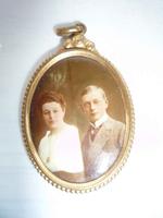 2 Medaillon Anhänger Jugendstil Foto und Relief Heidelberg Alpaka Sachsen - Freiberg Vorschau