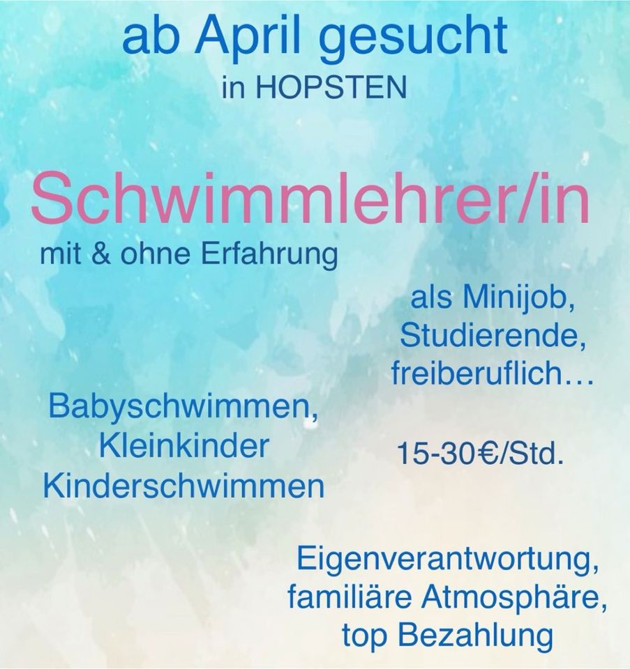 Kursleiter/Schwimmlehrer m/w für Baby-/Kleinkind-/Kinderschwimmen in Hopsten