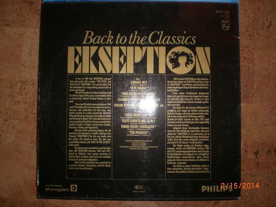 Ekseption Back to the Classics Schallplatte LP Philips 1976 in Sachsenkam