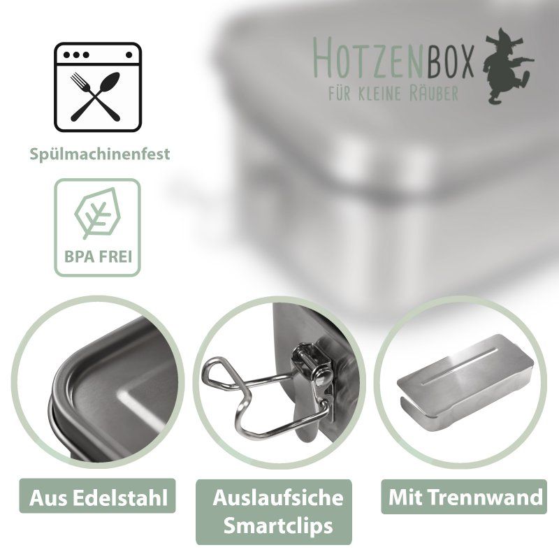 HOTZENBOX Brotdose Edelstahl | Premium | Mini 800ml | Trenner Aus in Dresden