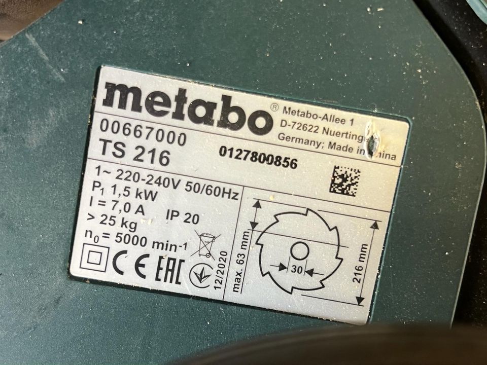 Metabo Tischkreisäge Ts 216 mit Trolleyfunktion in Alzey