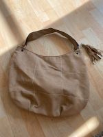 Handtasche in beige mit weißen Nähten Bayern - Krumbach Schwaben Vorschau