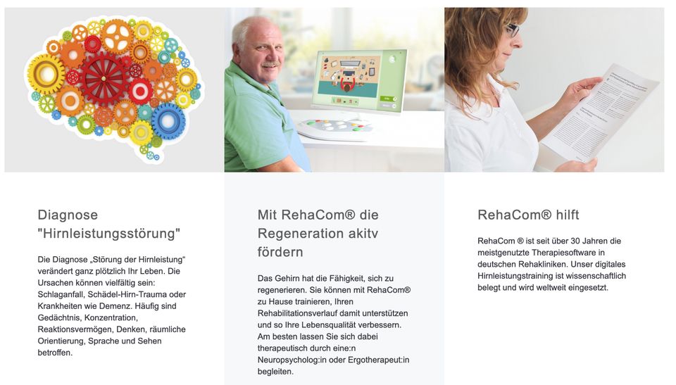 RehaCom (hasomed) Kognitive Therapie & Hirnleistungstraining (3M) in Mannheim