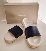 Tamaris mules Schlappen Pantolletten navy marine Leder Sohle 42 Hessen - Steinau an der Straße Vorschau