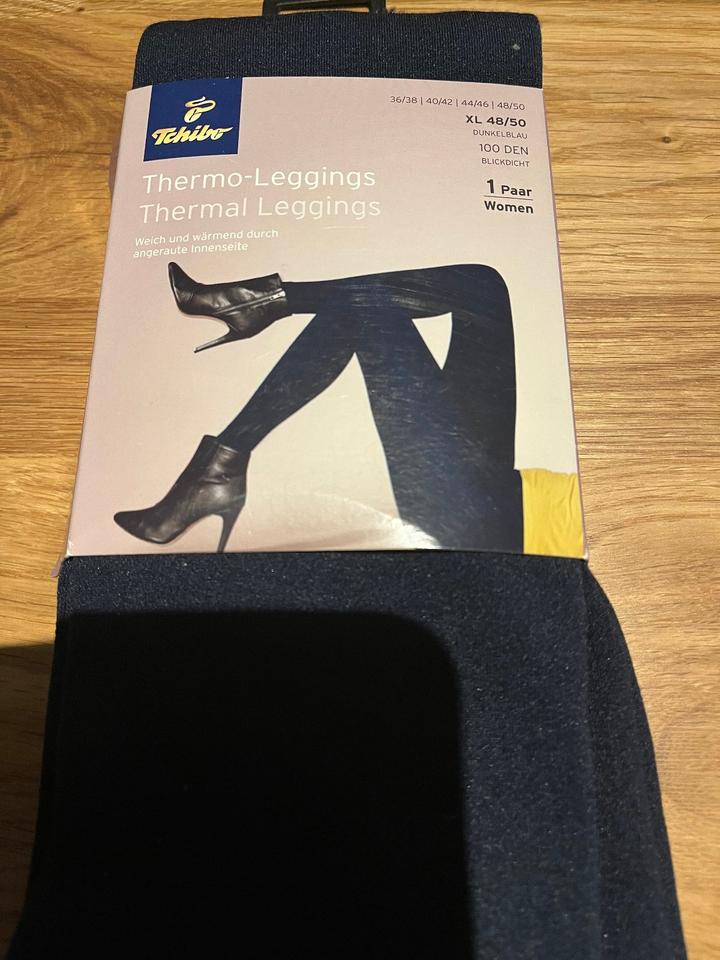 Tchibo Thermo-Leggins, Gr. XL 48/50, dunkelblau, 100 DEN, OVP in Potsdam