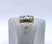 Art deco Gold Damenring mit Aquamarin Edelsteinen, 585er Goldring Berlin - Neukölln Vorschau