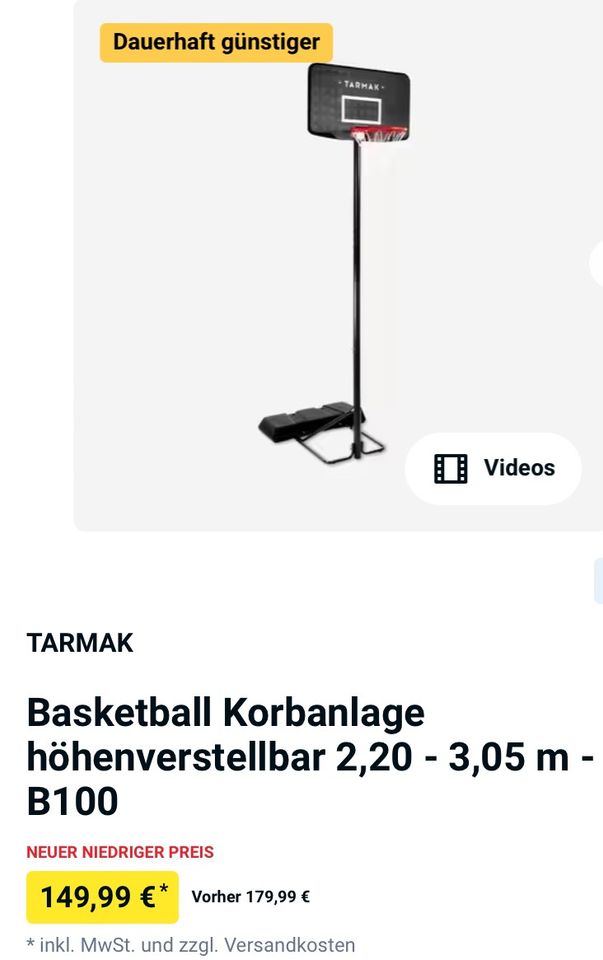 Basketball Korbanlage TARMAK B100 in Paderborn