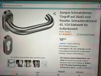 2 Türgriffe Sempro Schmalrahmen auf 26x62 oval Rosette Nordrhein-Westfalen - Olfen Vorschau