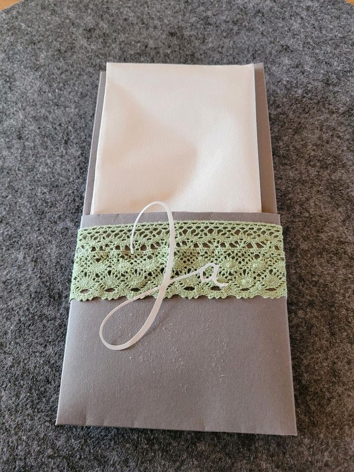 Hochzeit Dekoration Bestecktaschen handmade in Alheim