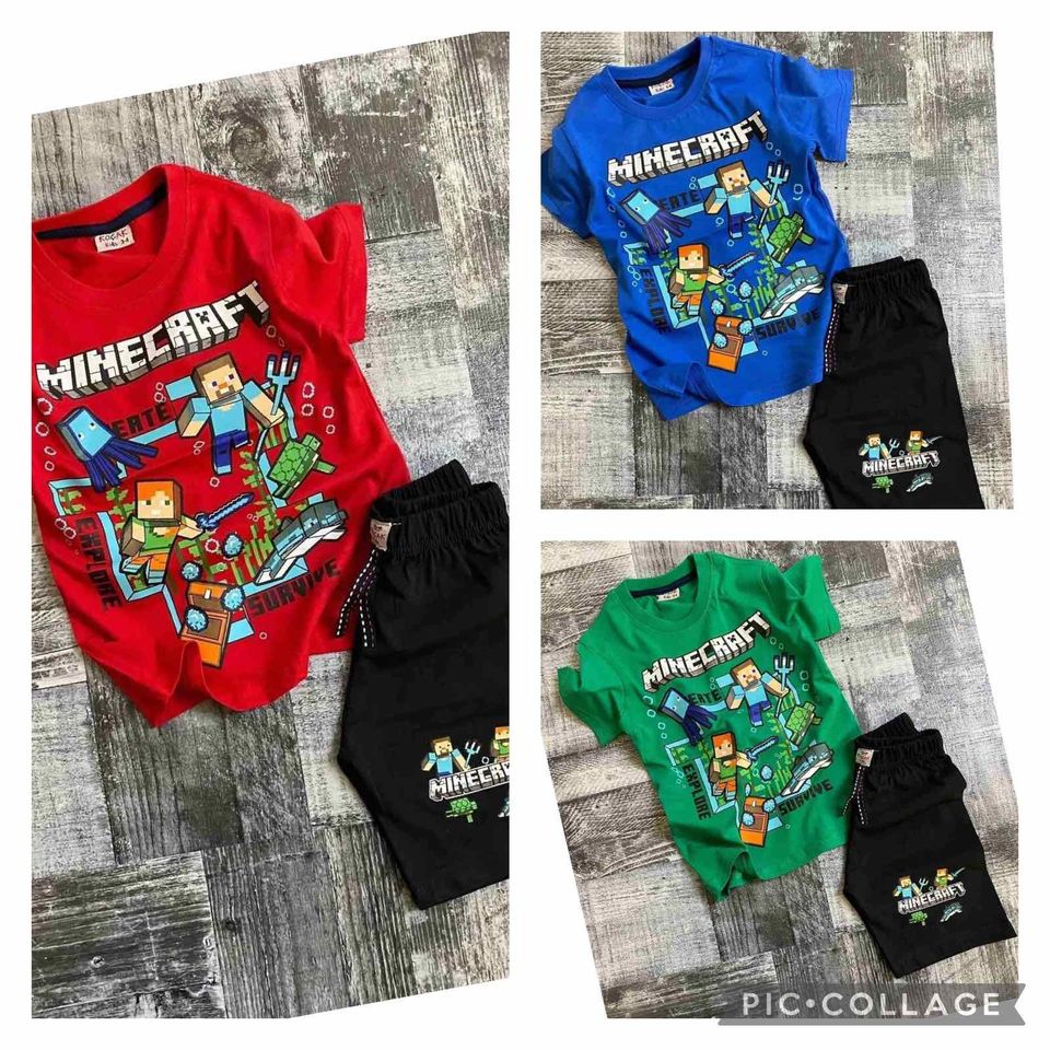 MINECRAFT Set Shirt Shorts kurze Hose Gr 116 122 NEU in München