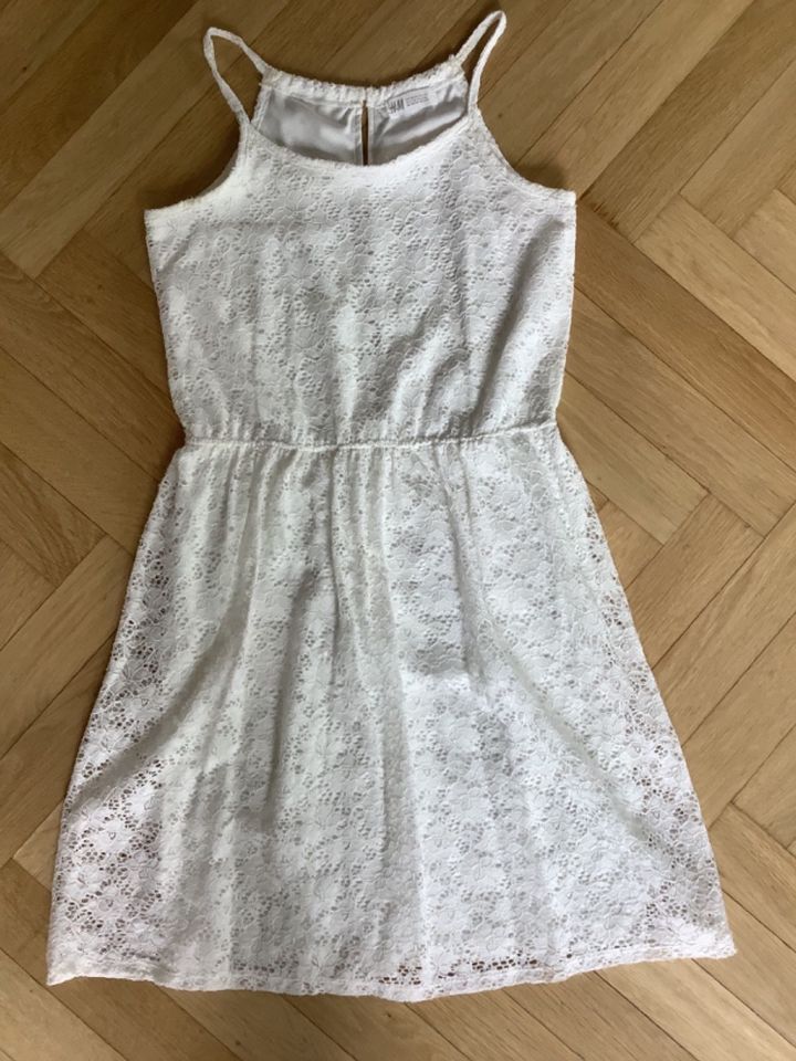 H&M Sommerkleid Kleid Spitze Gr. 158 / 164 Creme-weiß in München