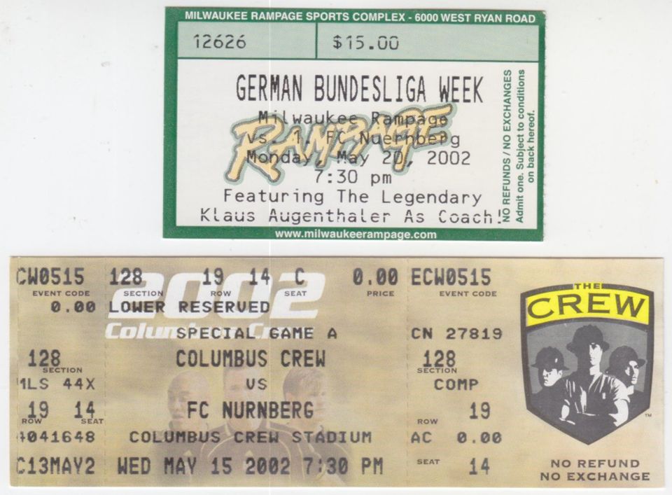 Tickets 1. FC Nürnberg USA Tour 2002 in Nürnberg (Mittelfr)