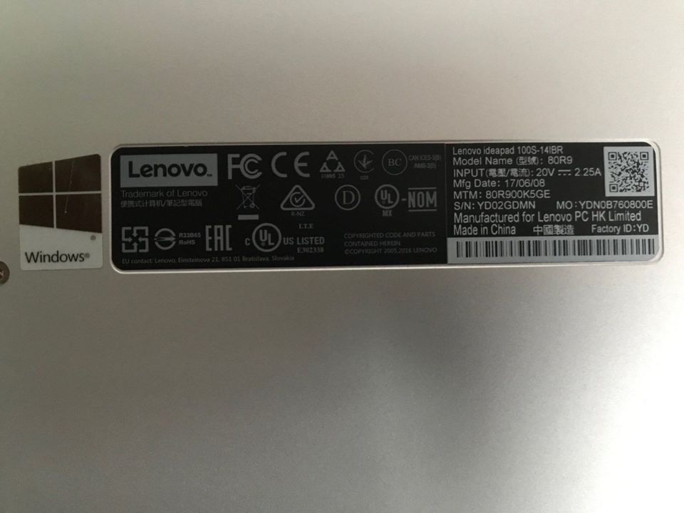Lenovo 100S-14IBR Ideapad 100S, 14 Zoll in Nordstemmen