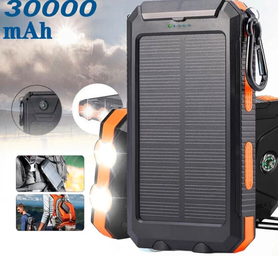 Solar Powerbank 30000maH tragbares kabelloses Solar Ladegerät in Bebra