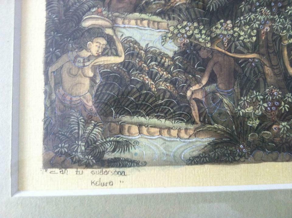 Aquarell Malerei, Bali, Original, sehr feine Malerei, ca 50/60 Ja in Wiesbaden