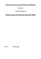 Abiturzusammenfassung Saarland Politik GK 2024 Saarland - Dillingen (Saar) Vorschau