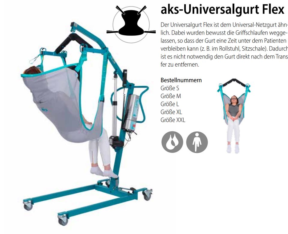 aks Universalgurt Flex für Patientenlifter (Hebe-/ Liftergurt) L in Thalwenden