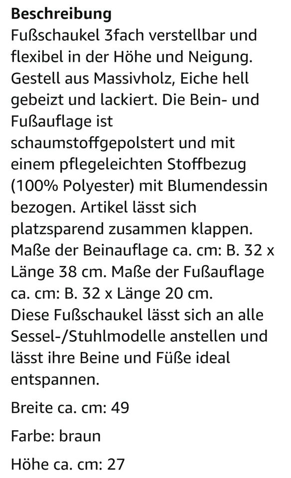 ❌️ Fußschaukel / Beinschaukel in Hof (Saale)