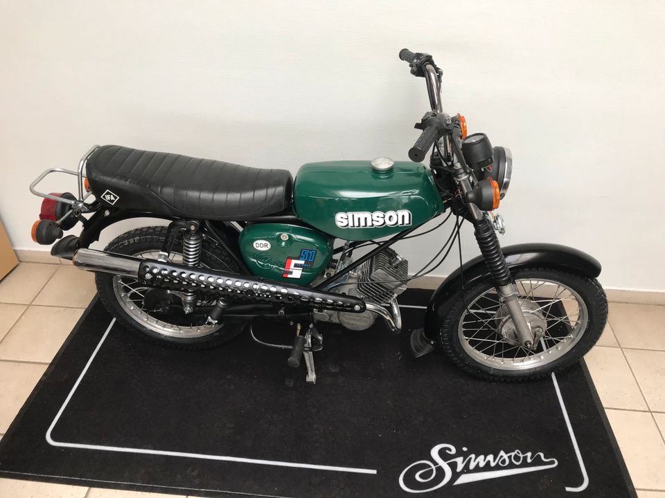 Simson S51 Enduro 4 Gang grün 1990 60km/h Papiere überholt NEU in Calbe (Saale)