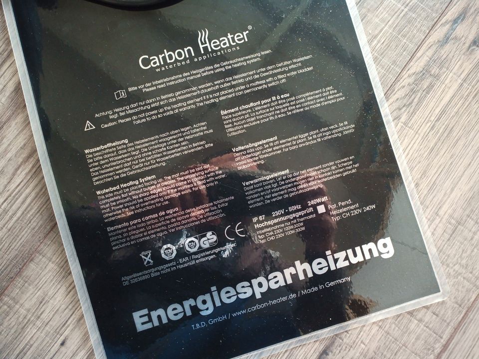 2 Stk. Carbon Heater Wasserbett 230V mit Thermostat gebr. in Thurmansbang