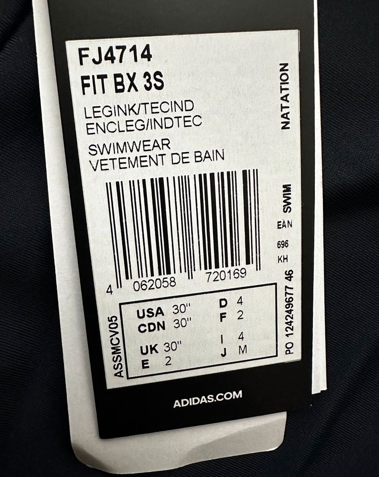 adidas Fit BX 3S Herren Bademode Gr. 4 / S Badehose FJ4714 blau in Troisdorf