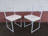 2 Stühle, Metallstühle, Sitz aus Kunststoff in weiß, Designerstüh Baden-Württemberg - Gutach Vorschau