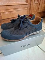 Gabor comfort Damen Sneakers Leder Gr. 7,5 navy Lochmuster Nordrhein-Westfalen - Swisttal Vorschau