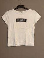 Mango Basic T-Shirt weiß mit Logo Print, Größe M Bayern - Röthlein Vorschau