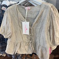 Damen Baumwolle Tunika bluse mit Schleife Stickerei m l xl Hessen - Groß-Gerau Vorschau