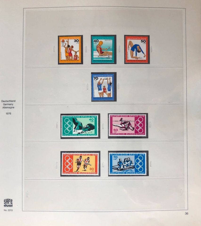 Sonder Briefmarken Serie Bundesrepublik Deutschland 1976 Olymp in Frankfurt am Main