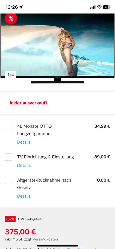 Telefunken Smart TV 50 Zoll 4K Ultra HD in Hamburg