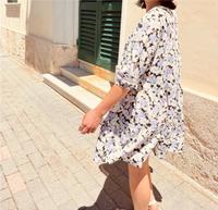 Midi Kleid Sommer S Blumen weiß flieder Köln - Ehrenfeld Vorschau