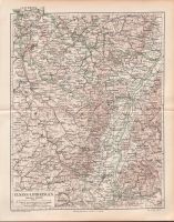 Chromolithografie Farblithografie Elsass-Lothringen Karte Antik Köln - Ehrenfeld Vorschau
