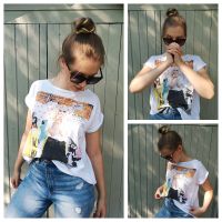 Zara T-Shirt Top Collage Pop Art weiß Gr 36 S Niedersachsen - Lüneburg Vorschau