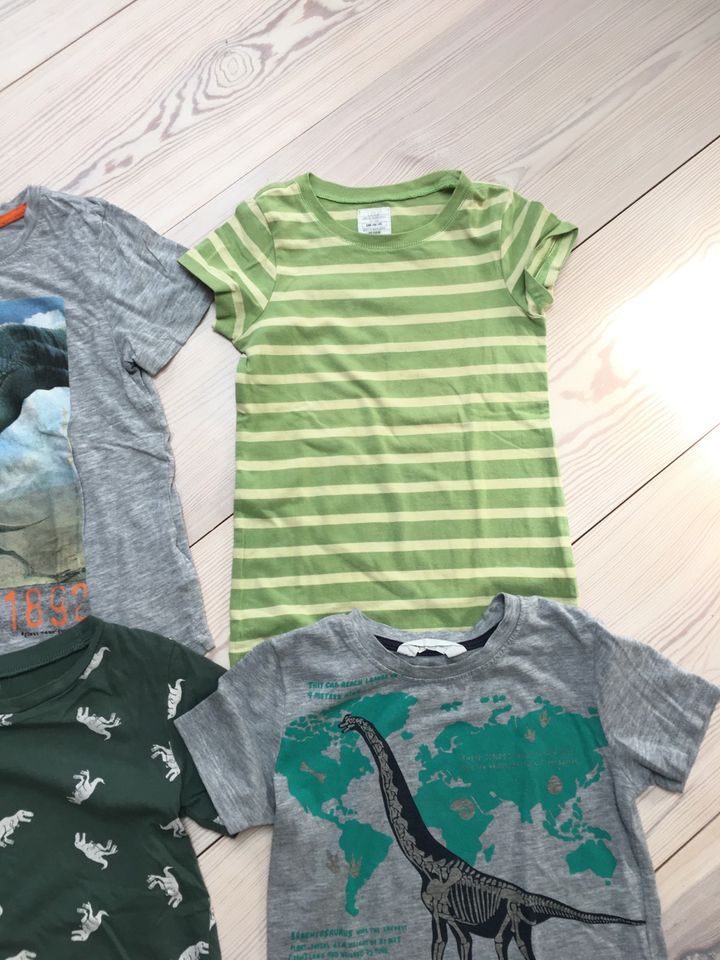 5x H&M T-Shirts Dino grau grün 110/116 in Wittstock/Dosse