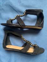 NEU Schuhe Sandalen Römersandale Gladiator schwarz Gold Gr 39 C&A Frankfurt am Main - Sachsenhausen Vorschau