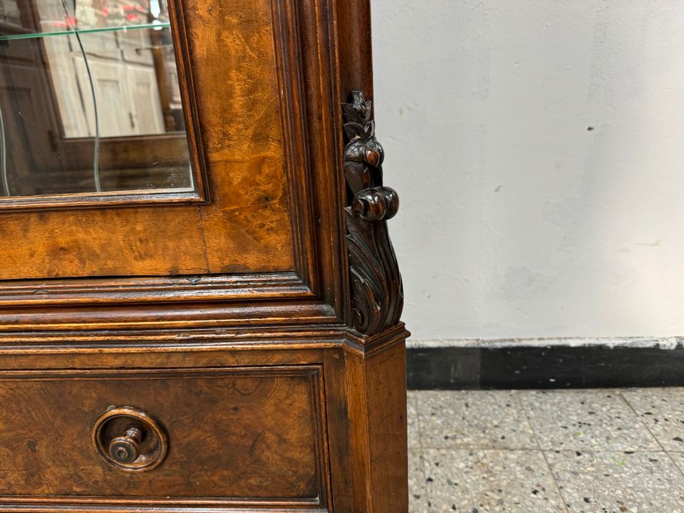 Antike Vitrine Vitrinenschrank 1890 Gründerzeit Bücherschrank in Völklingen