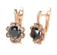 585 Rose Gold Anhänger Ohrringe Zentrum  Schwarz Zirkon. Brandenburg - Rüdnitz Vorschau