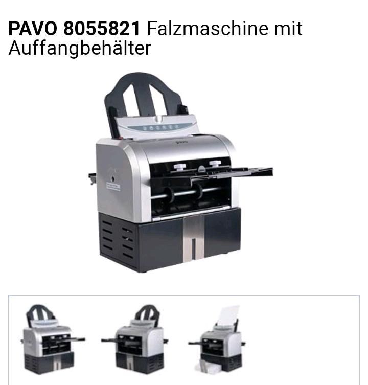 Neuwertig - PAVO 8055821 Falzmaschiene mit Auffangbehälter in Langenhagen
