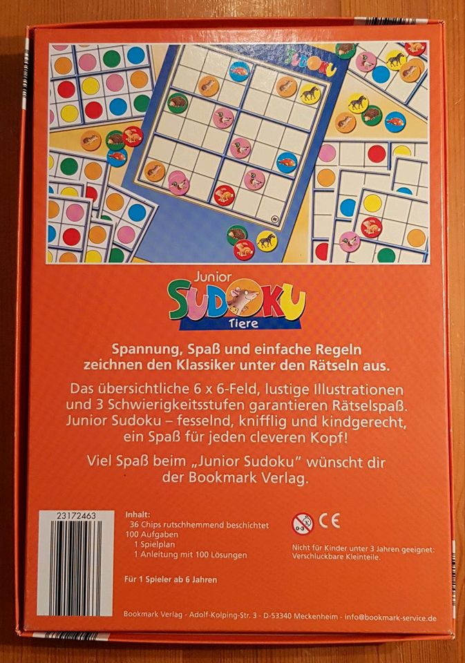 Spiel Junior Sudoku Tiere für Kinder ab 6 Jahre in Karlsruhe
